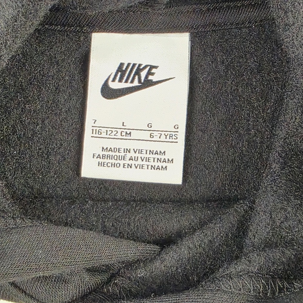 Nike Boys hoodie sweatshirt size 6-7 NEW black w/ white shoosh - Picture 4 of 7